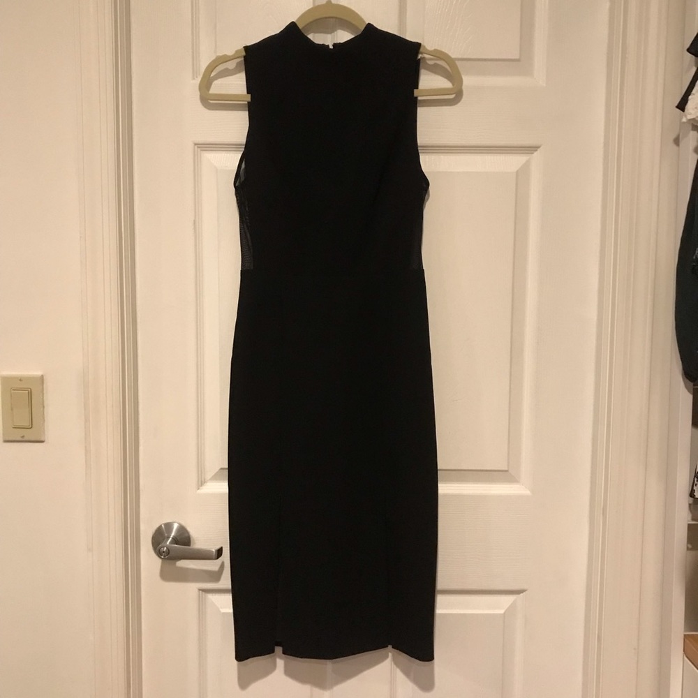 Alice + Olivia Mesh Paneling Fitted Dress